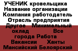 УЧЕНИК кровельщика › Название организации ­ Компания-работодатель › Отрасль предприятия ­ Другое › Минимальный оклад ­ 20 000 - Все города Работа » Вакансии   . Ханты-Мансийский,Белоярский г.